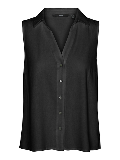 VMMYMILO SL V-NECK SHIRT WVN  GA BO - 10303648