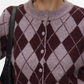 VMHALO LS O-NECK ARGYLE CARDIGAN BO - 10349316