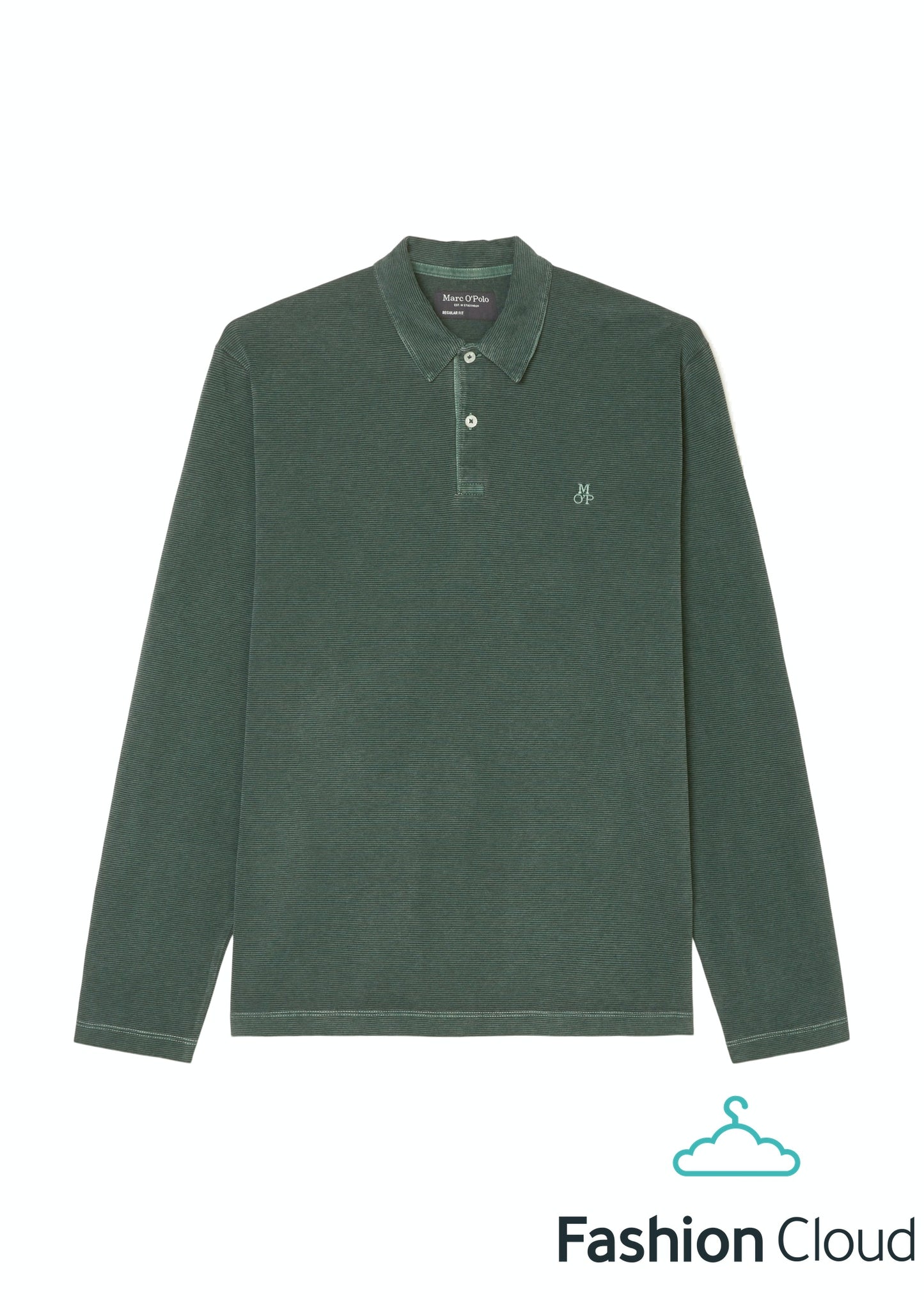 Polo, long sleeve, woven fabric det - 231223655016