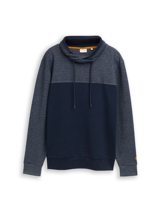 fine striped snood sweatshirt - 1048636