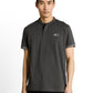 printed stand-up collar polo - 1050196