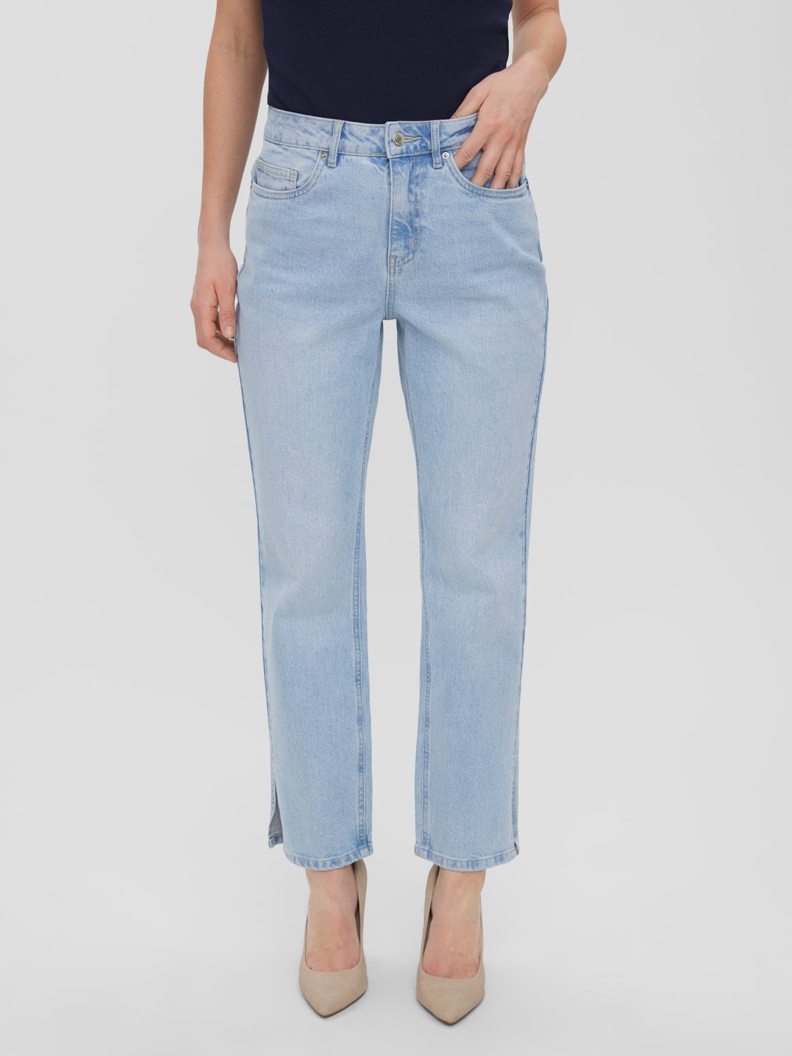 VMELLIE HR STRAIGHT SLIT JEANS GU31 - 10261486