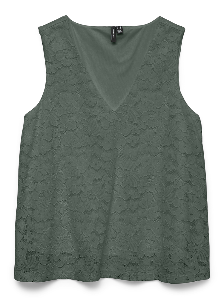 VMHONEY LACE SL V-NECK TOP WVN GA - 10330053