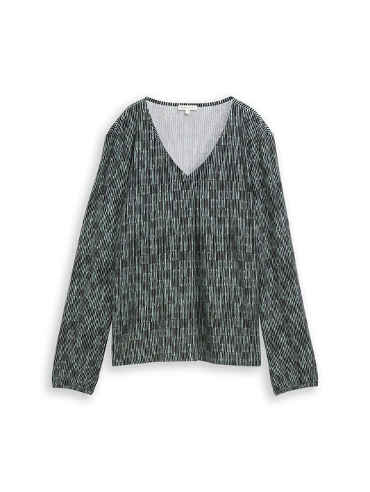 T-shirt v-neck alloverprint - 1049029