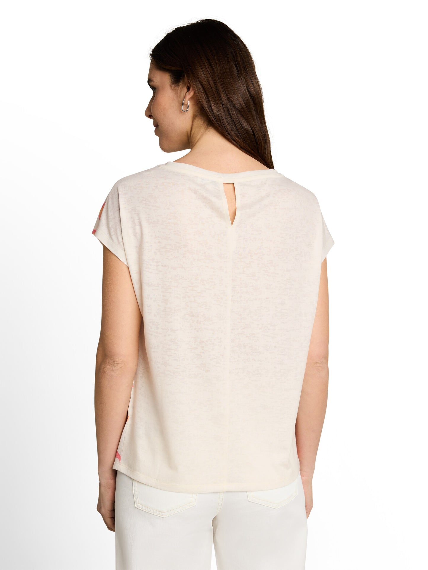 T-Shirt crew neck burn out wit - 1051227