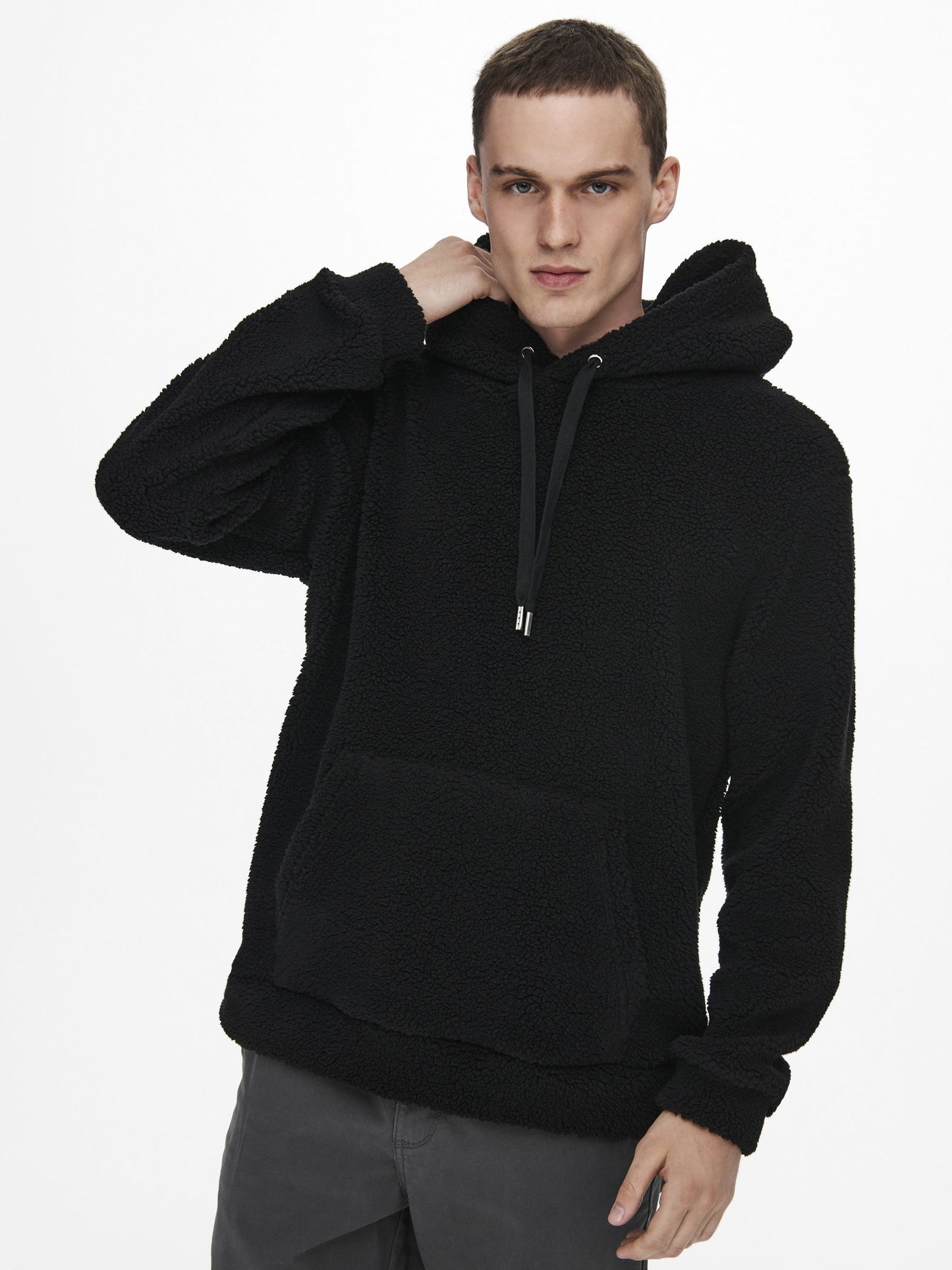 ONSREMY REG TEDDY HOODIE SWEAT - 22020732