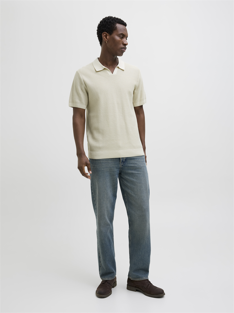JPRCCEASTON KNIT SPLIT NECK SS SN - 12273012