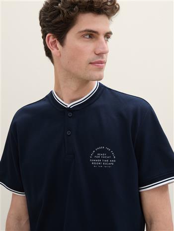 detailed stand-up polo - 1041834