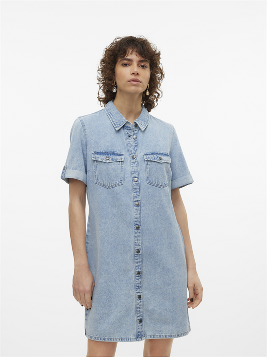 VMJENNIE SS SHORT DENIM DRESS GA NO - 10309665