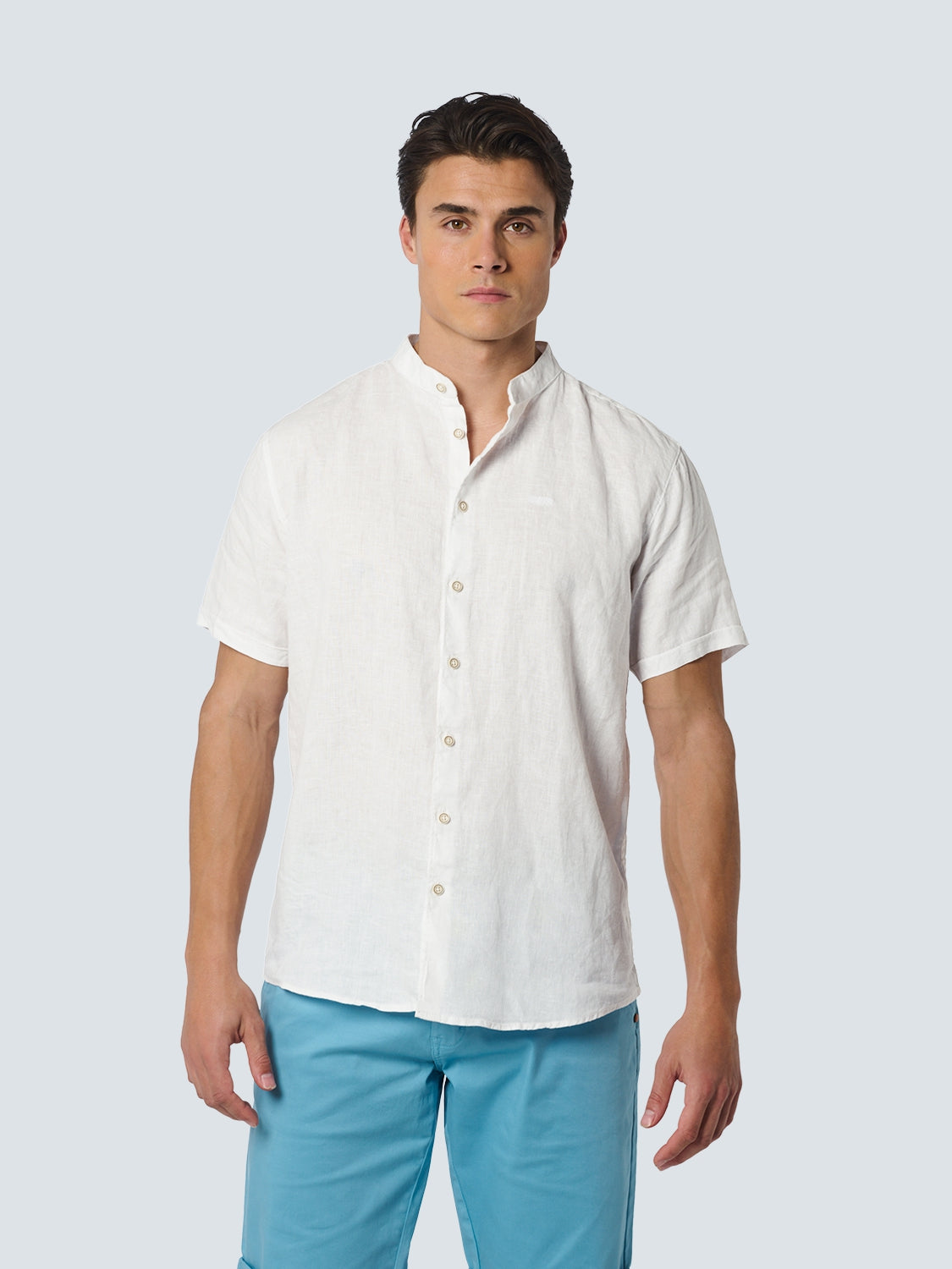 Shirt Short Sleeve Granddad Linen S - 23480337SN