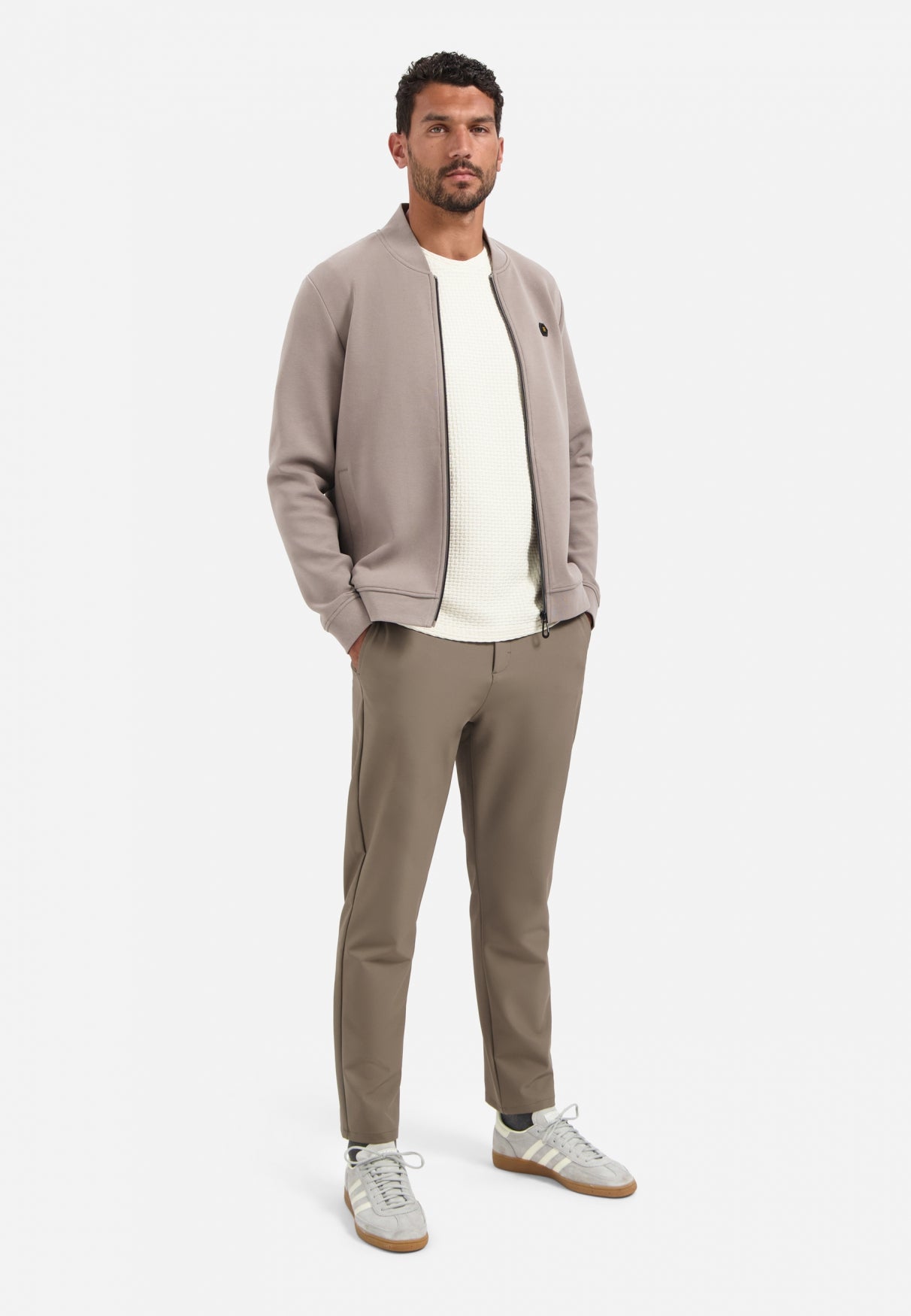 Sweater Full Zipper Pique Bomber - 29100806SN