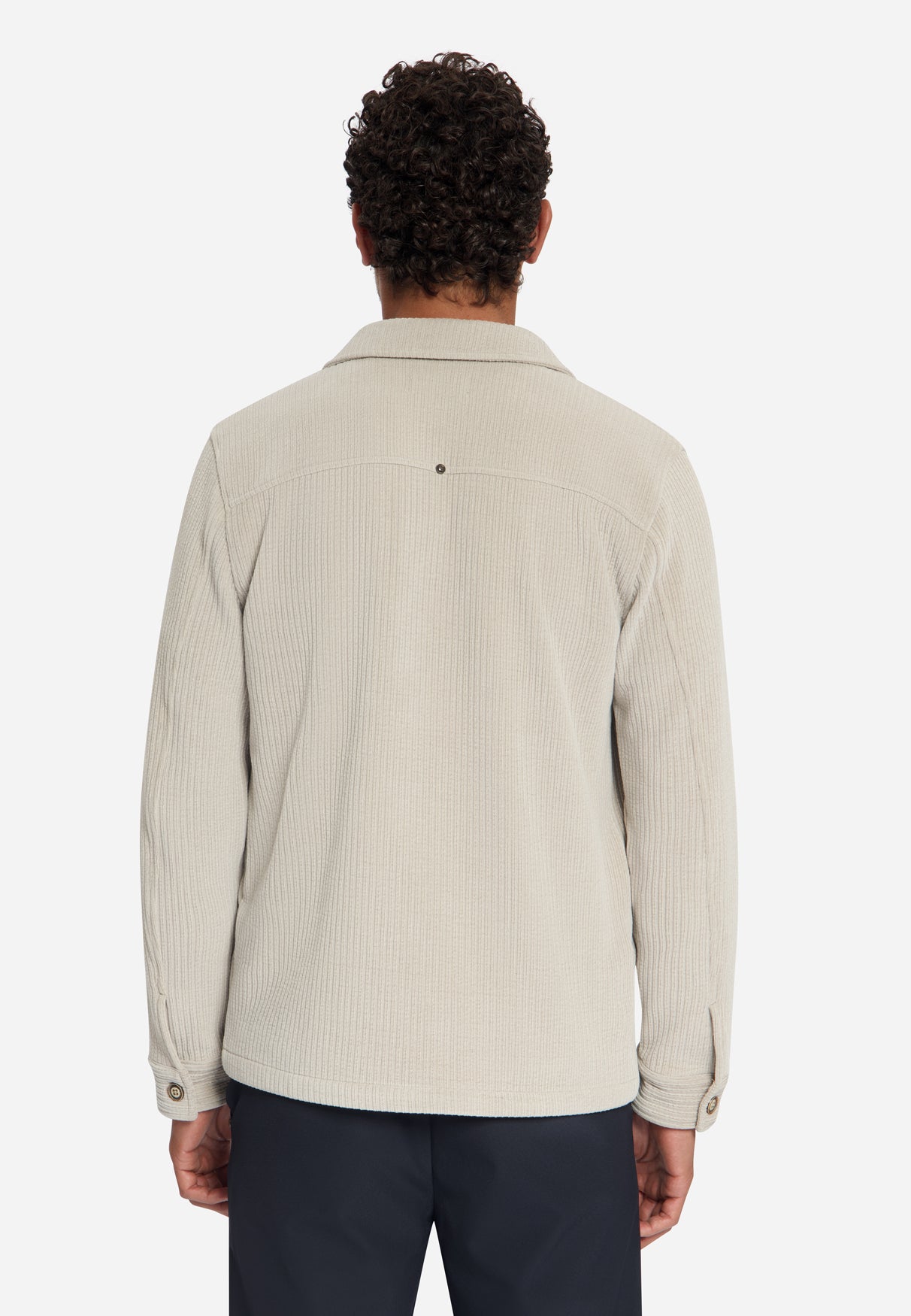 Overshirt Full Button Rib Sweat - 33510826SN