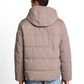 hooded texture mix puffer jack - 1052361