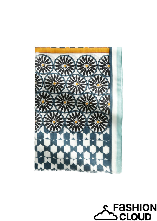 Scarf, woven, cotton-modal, various - 504819502057