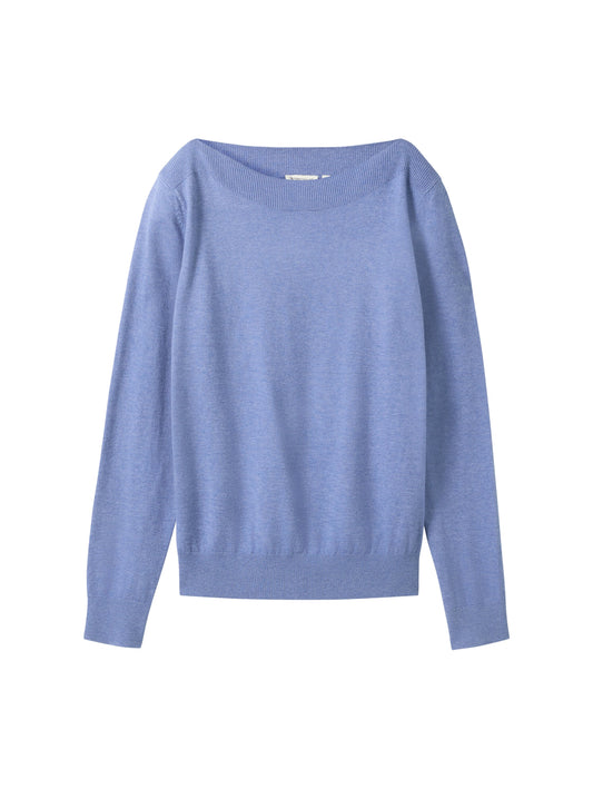 knit boatneck pullover - 1044106