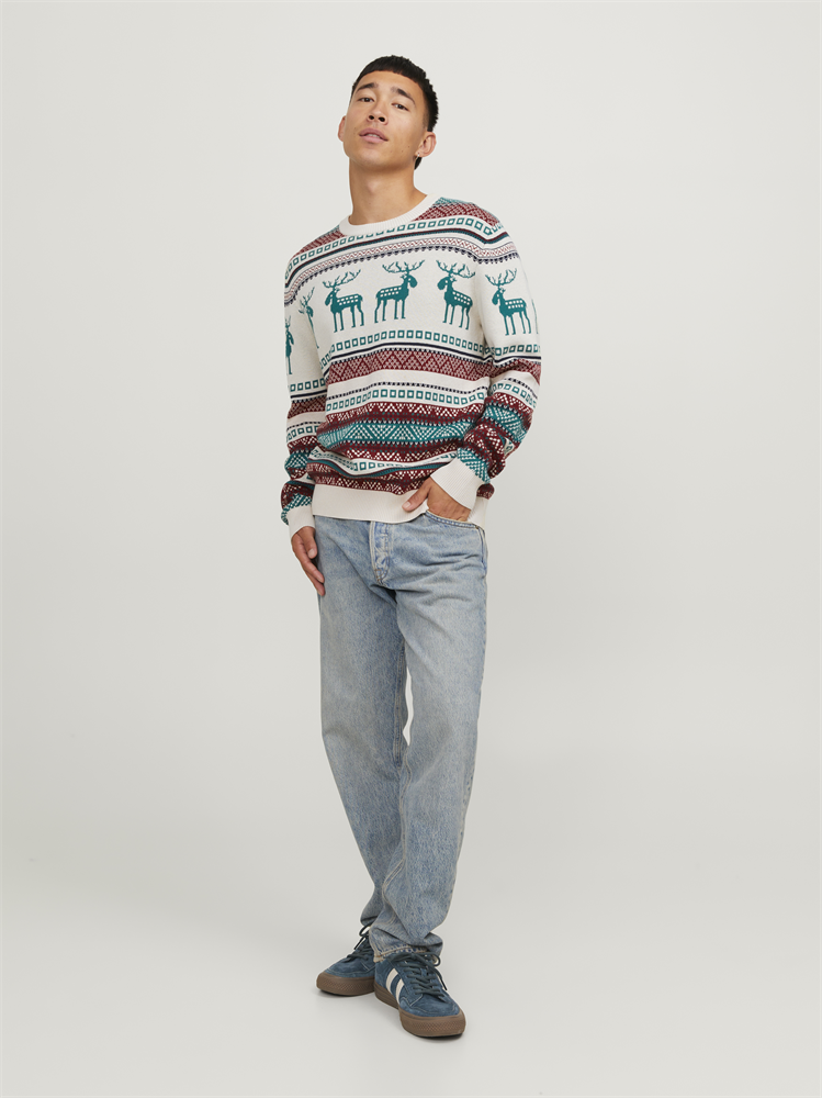 JJXMAS SNOWBALL KNIT CREW NECK - 12248145