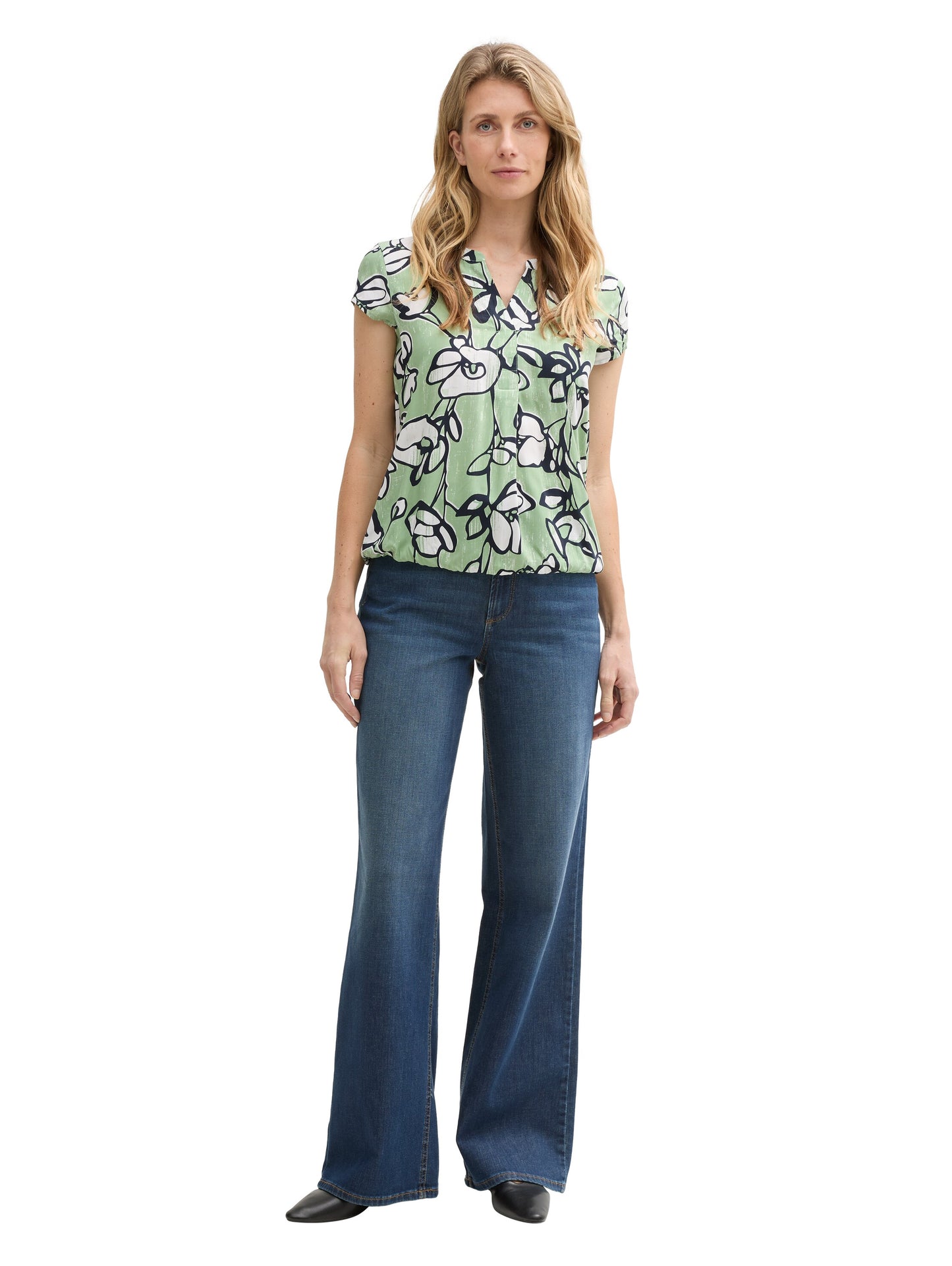 blouse printed shortsleeve - 1045238