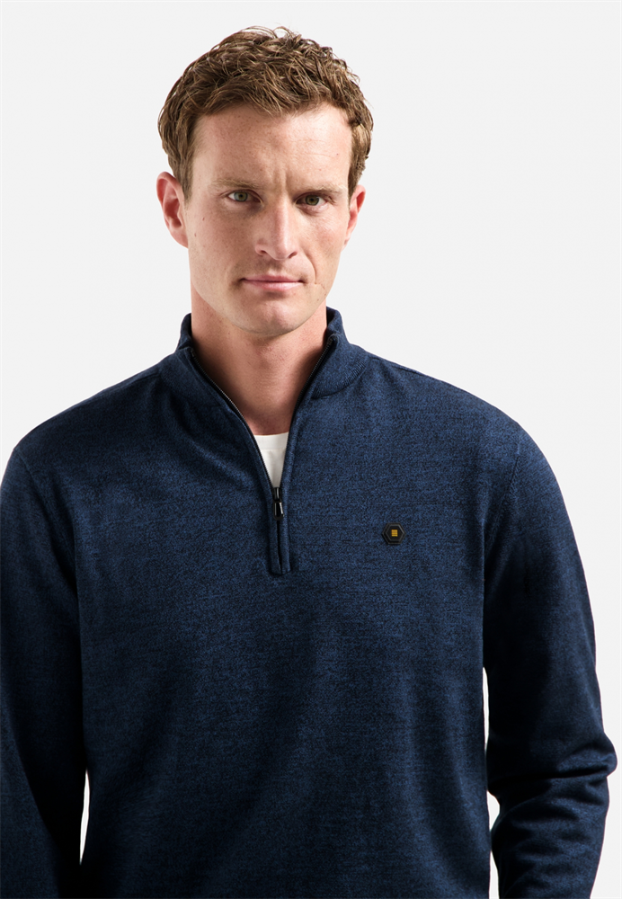 Pullover Half Zip 2 Coloured Melang - N2185