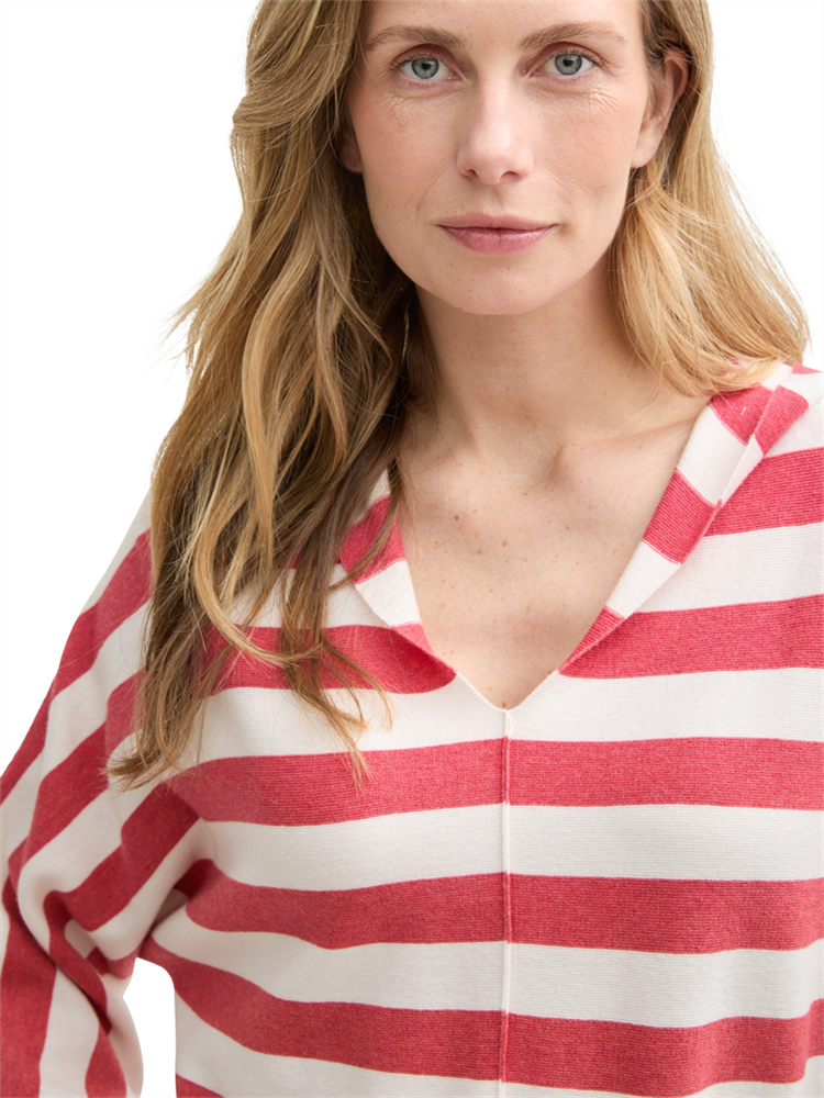 knit striped hoody - 1046023