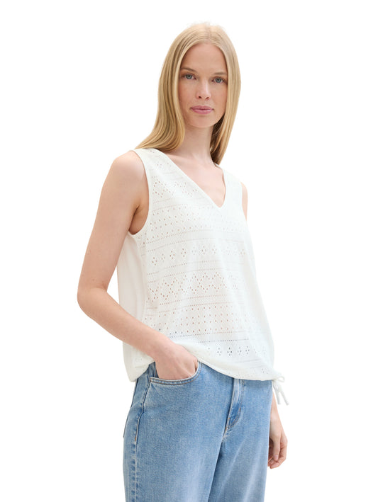 T-shirt top ajour v-neck - 1042397