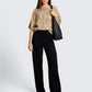 knit hairy printed batwing swe - 1052778