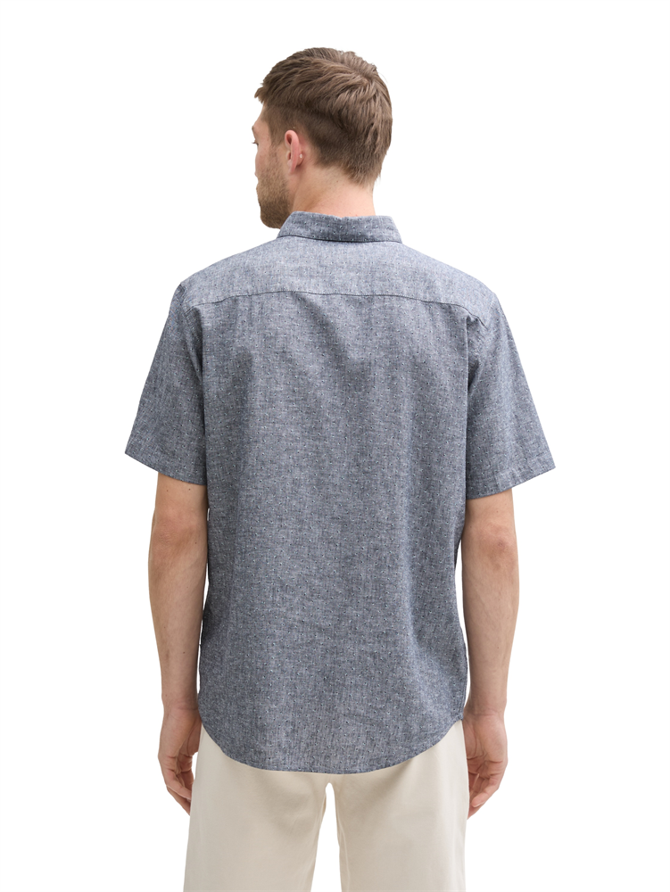 printed cotton linen shirt - 1045099