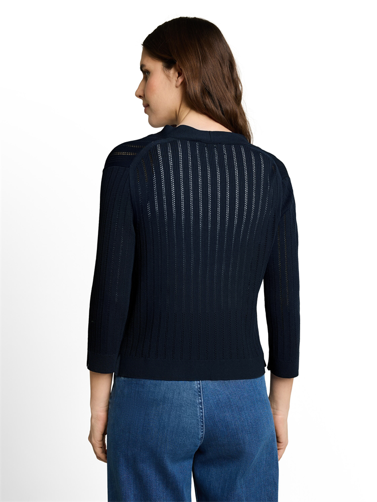 Knit crispy cardigan with bow - 1051347