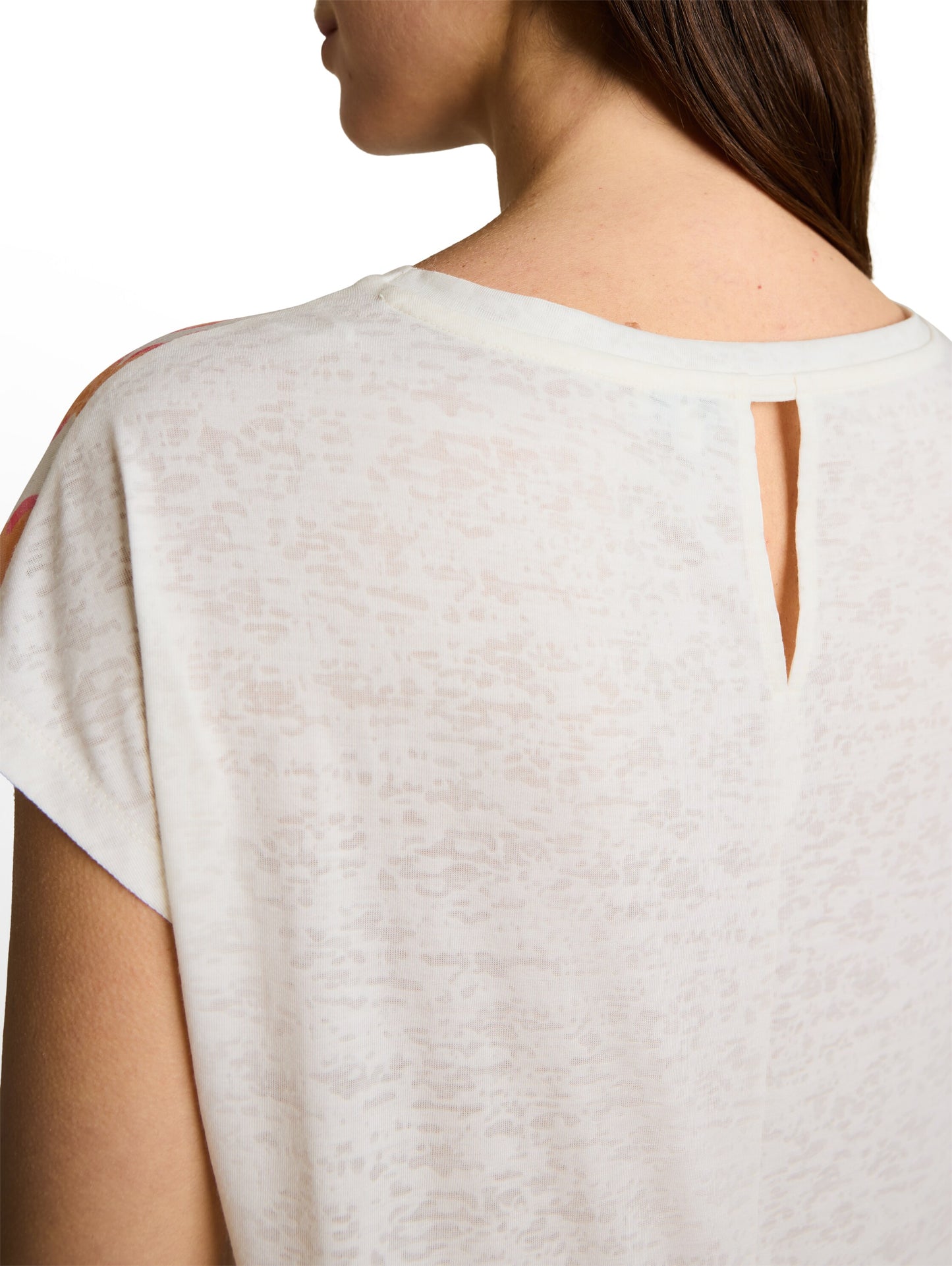 T-Shirt crew neck burn out wit - 1051227