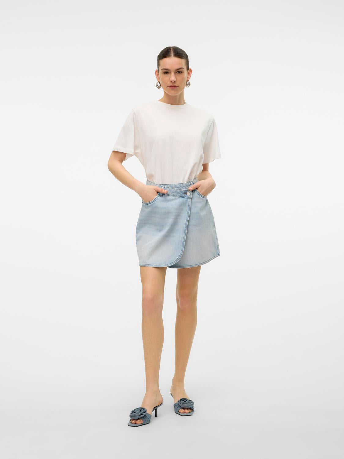 VMBETTY MR SHORT WRAP DENIM SKIRT G - 10307663