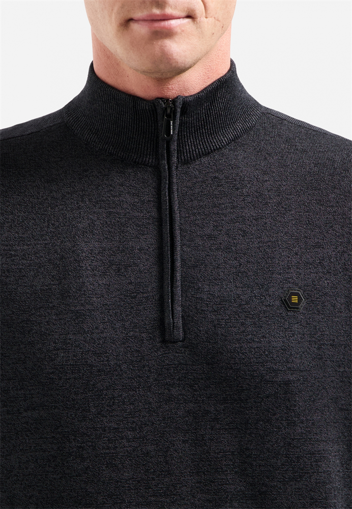 Pullover Half Zip 2 Coloured Melang - N2185