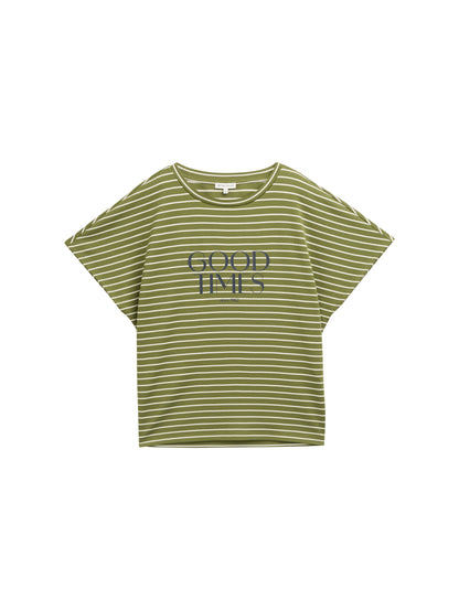 T-shirt striped with print - 1047751