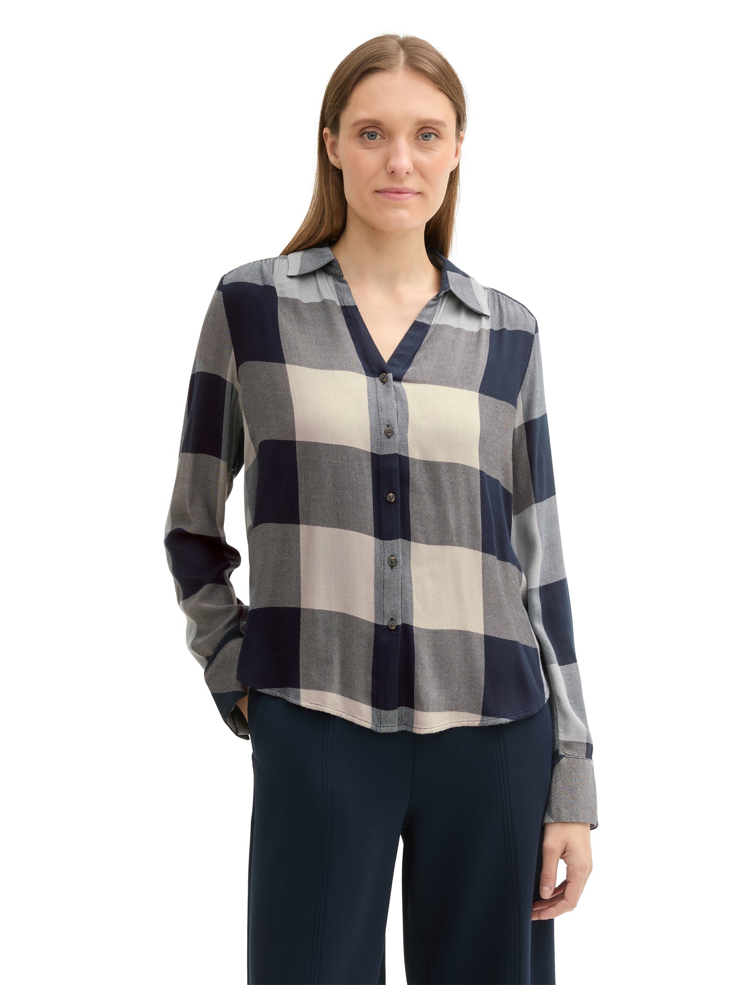 checked blouse - 1043208