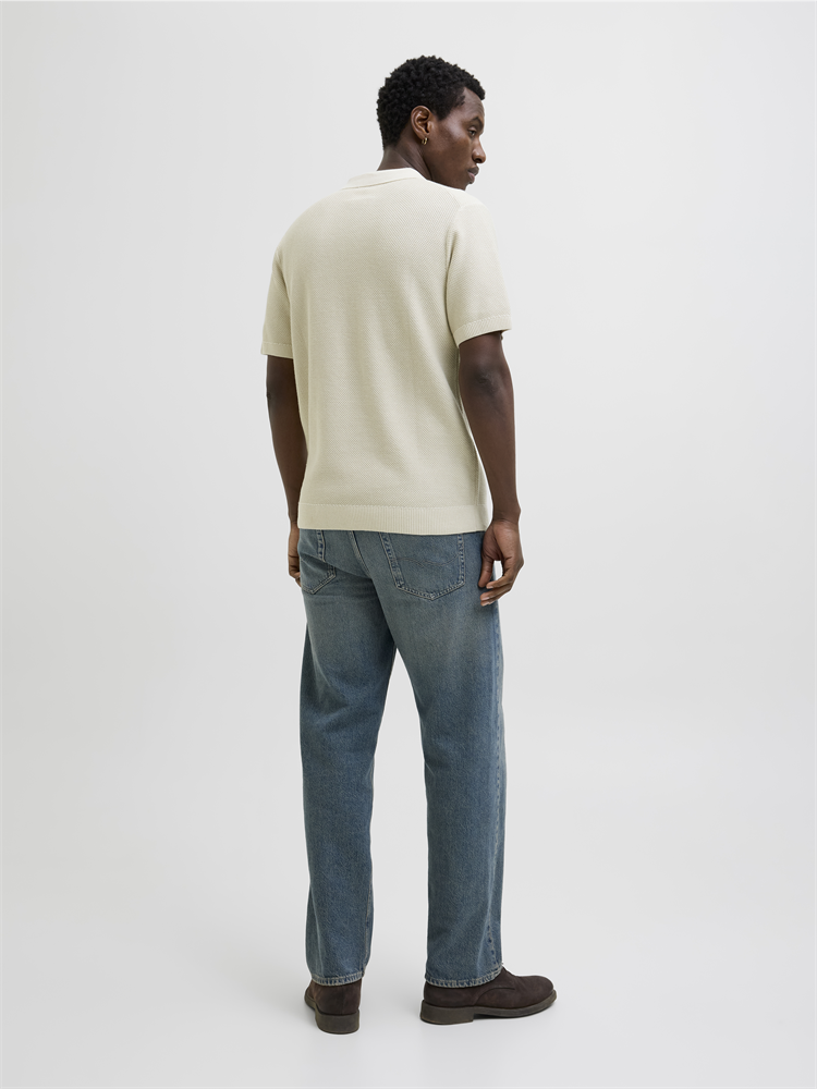 JPRCCEASTON KNIT SPLIT NECK SS SN - 12273012