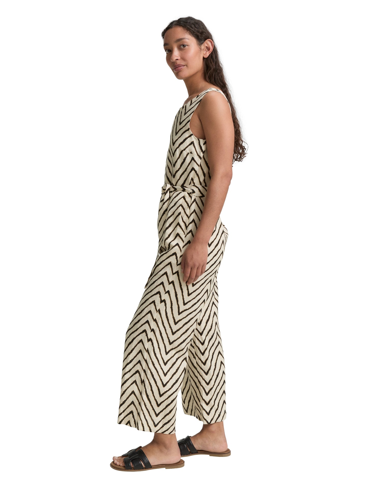 overall linen with slit detail - 1046422