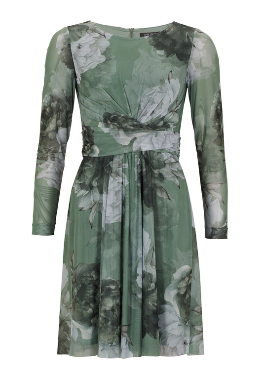 Cocktailkleid aus Mesh mit Blumendr - 5AF10800