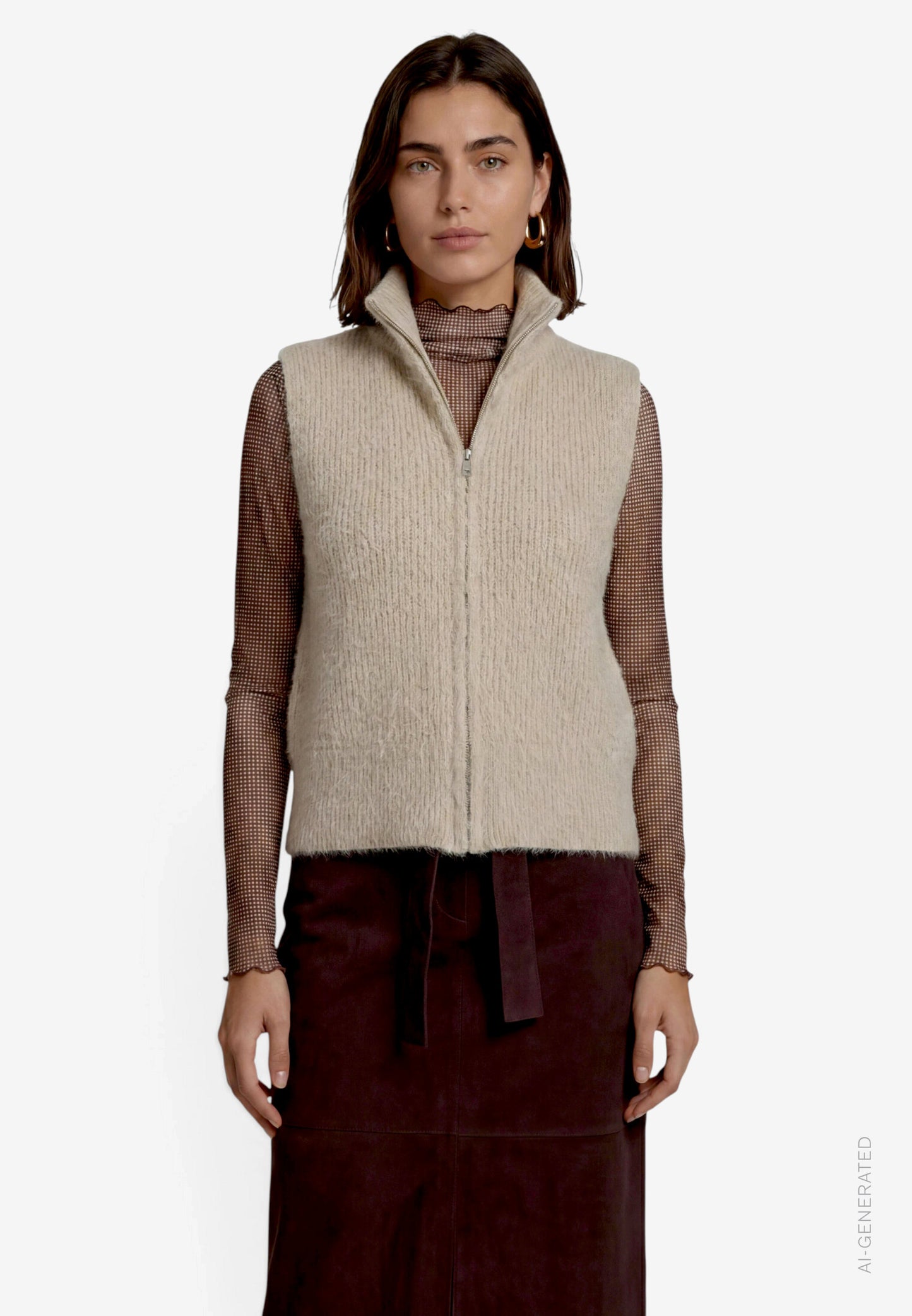 Strickjacke Kurz ohne Arm - 110-10002465