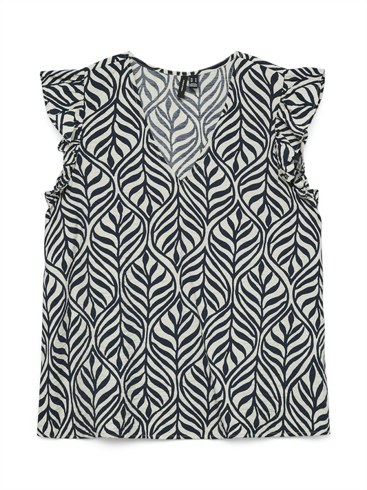 VMJOSIE SL V-NECK TOP WVN BOO - 10303762