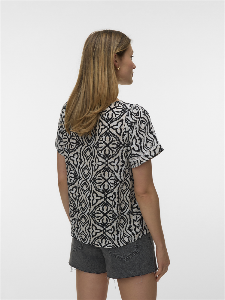 VMMENNY LACE SS TOP WVN GA - 10341542