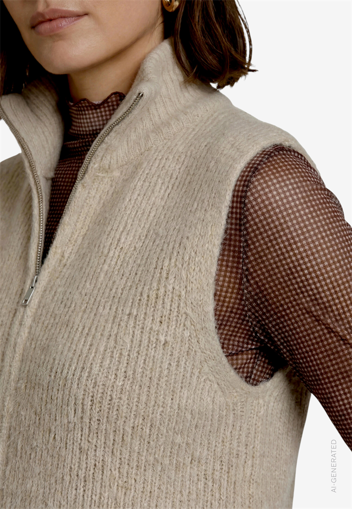 Strickjacke Kurz ohne Arm - 110-10002465