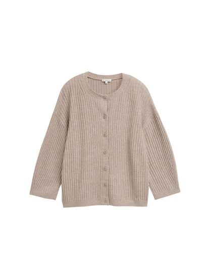 knit cosy rib cardigan - 1047694