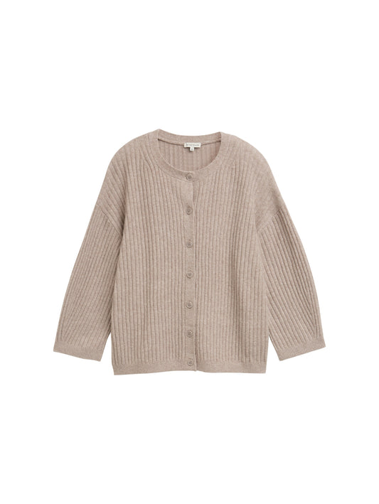 knit cosy rib cardigan - 1047694