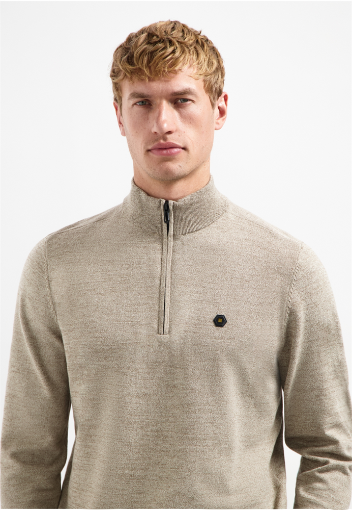 Pullover Half Zip 2 Coloured Melang - N2185