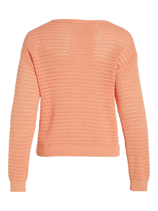 VIBELLISINA BOATNECK L/S KNIT TOP - - 14089578