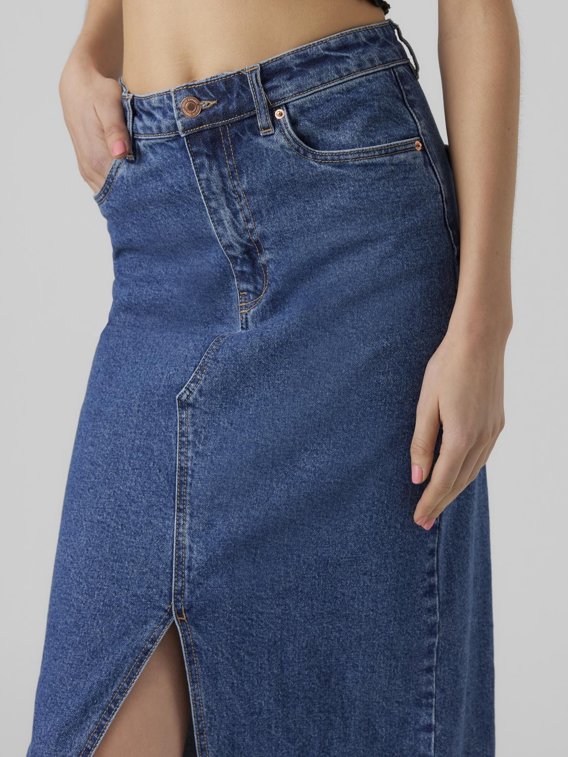 VMVERI HR CALF DENIM SKIRT GA NOOS - 10295731