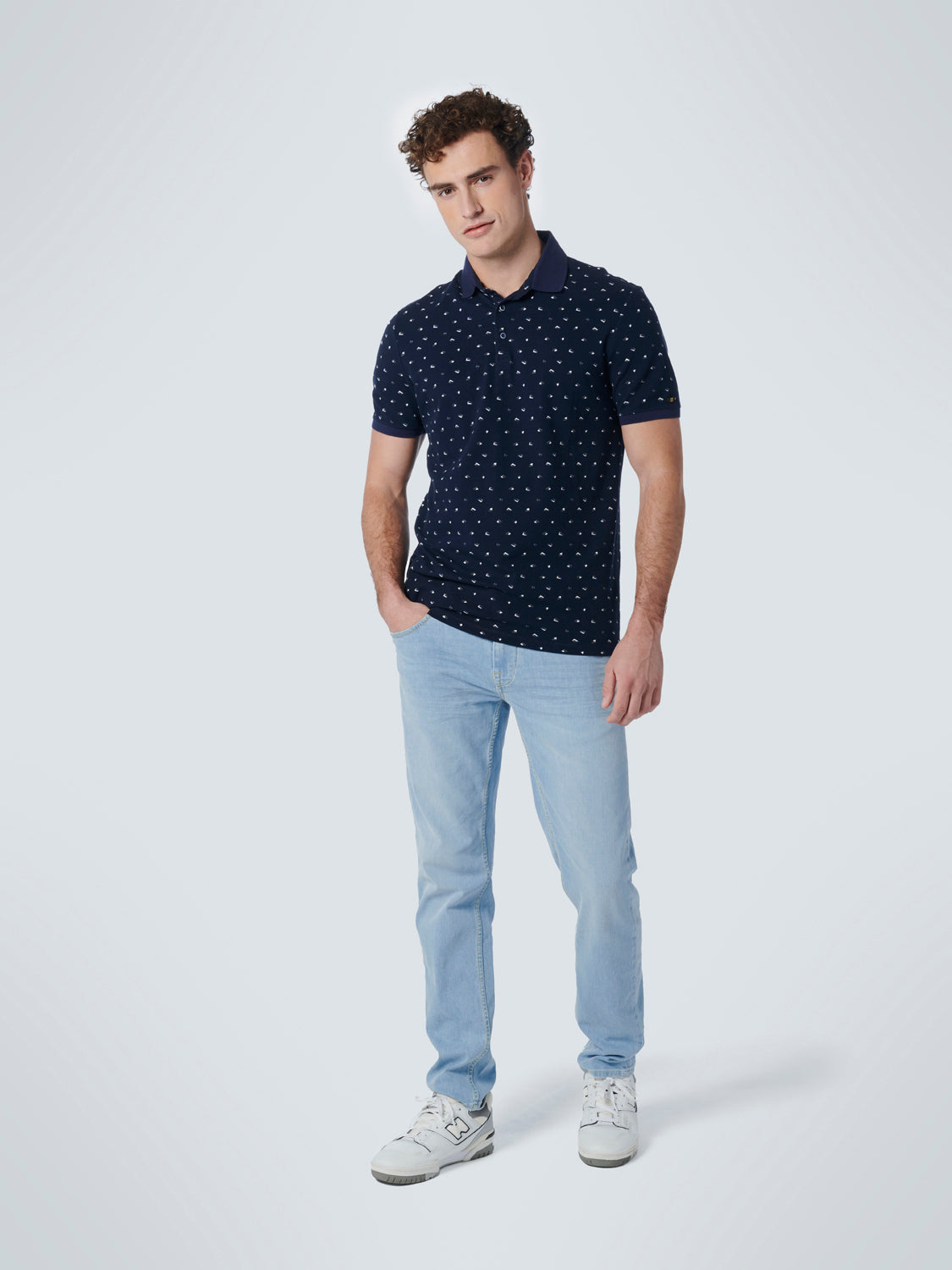 Polo Pique Allover Printed Stretch - 19370211SN