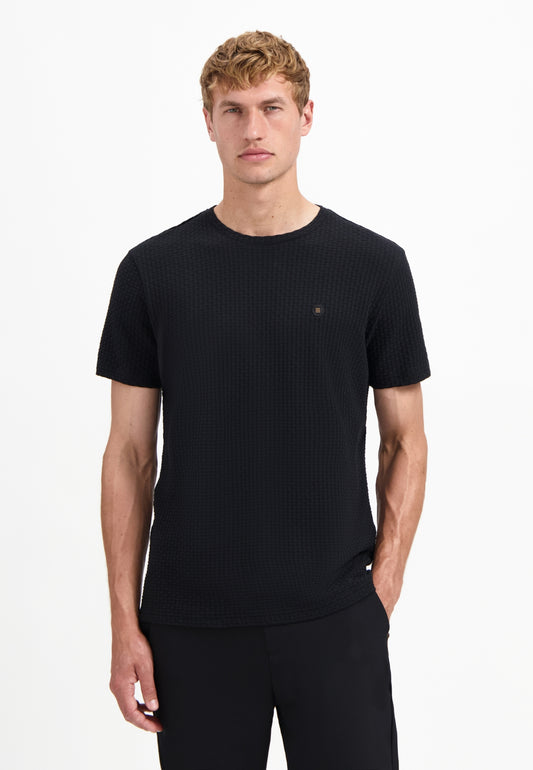 T-Shirt Crewneck Relief Jacquard Bl - 29360791
