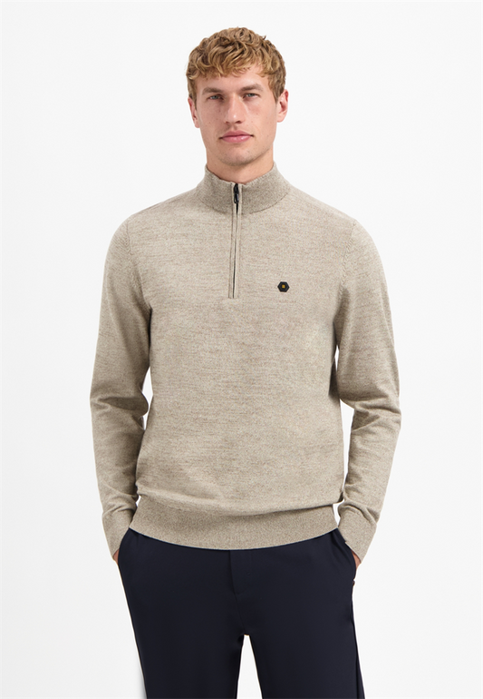 Pullover Half Zip 2 Coloured Melang - N2185