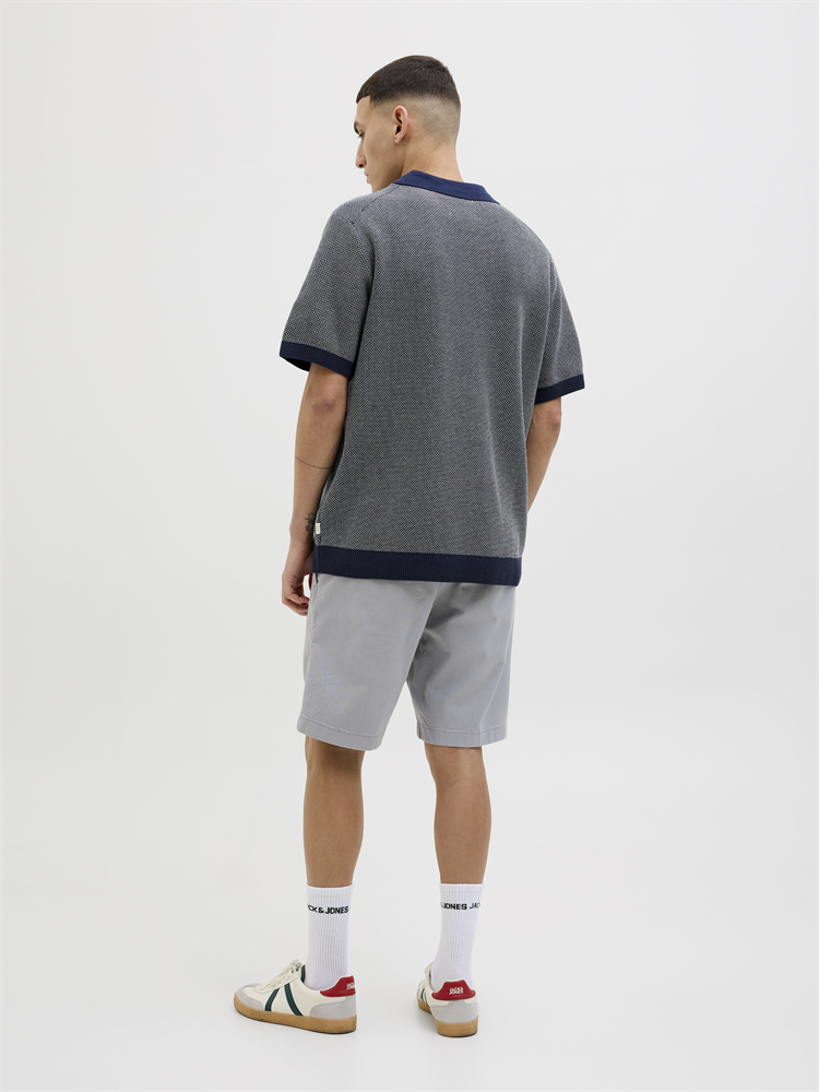 JPRCCEASTON KNIT SPLIT NECK SS SN - 12273012