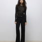 AWTESSY LS O-NECK LACE TOP NOOS - 10334538