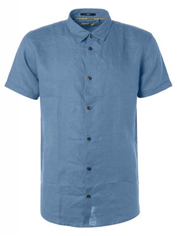 Shirt Short Sleeve Linen Solid - 15490368